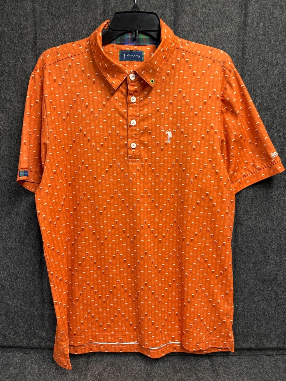 William Murray Golf Orange Micro-Print Polo
